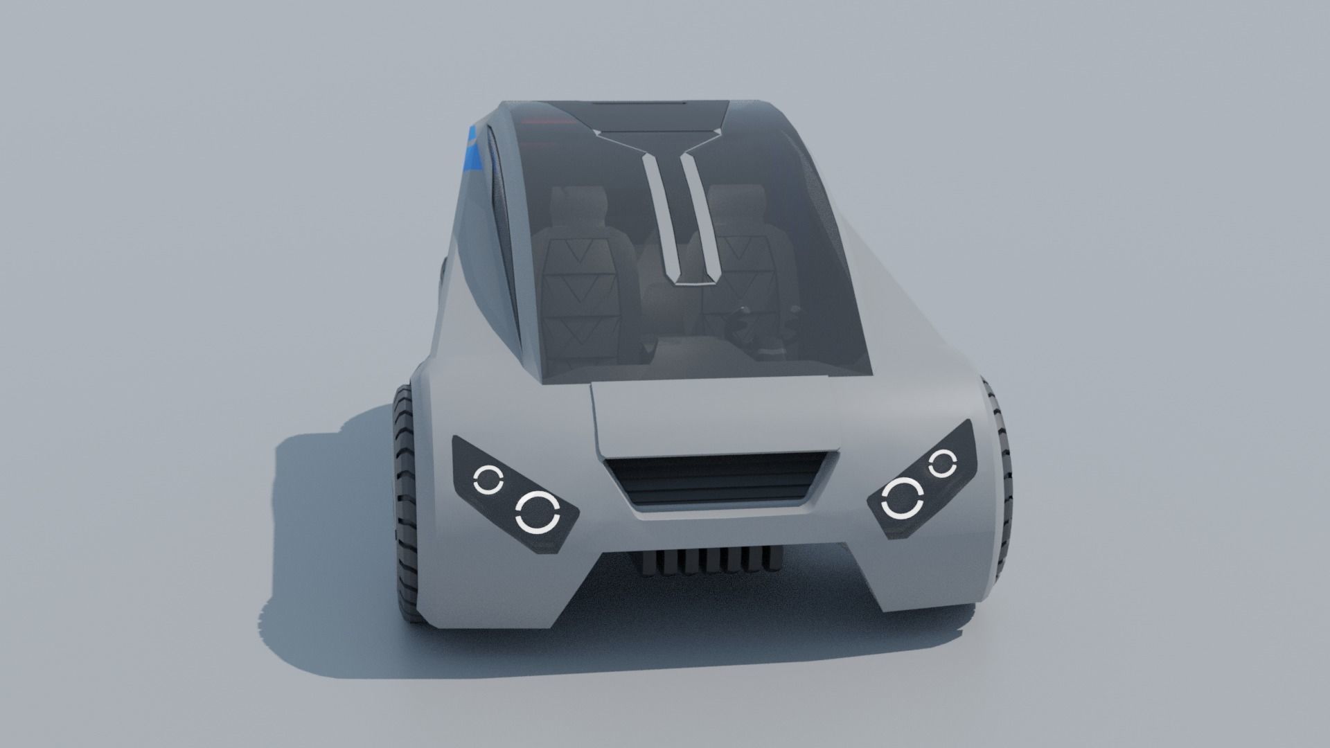 Sci-fi car Low-poly 3D model_1
