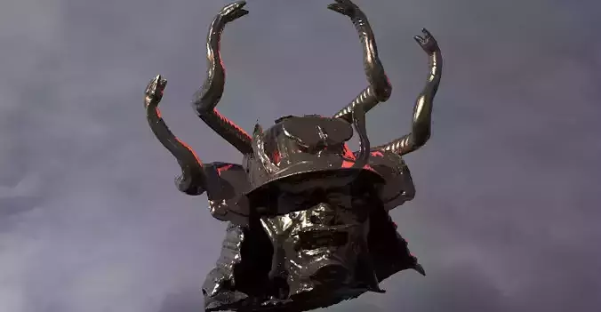 Samurai fantasy helmet snake themed 2  3D model