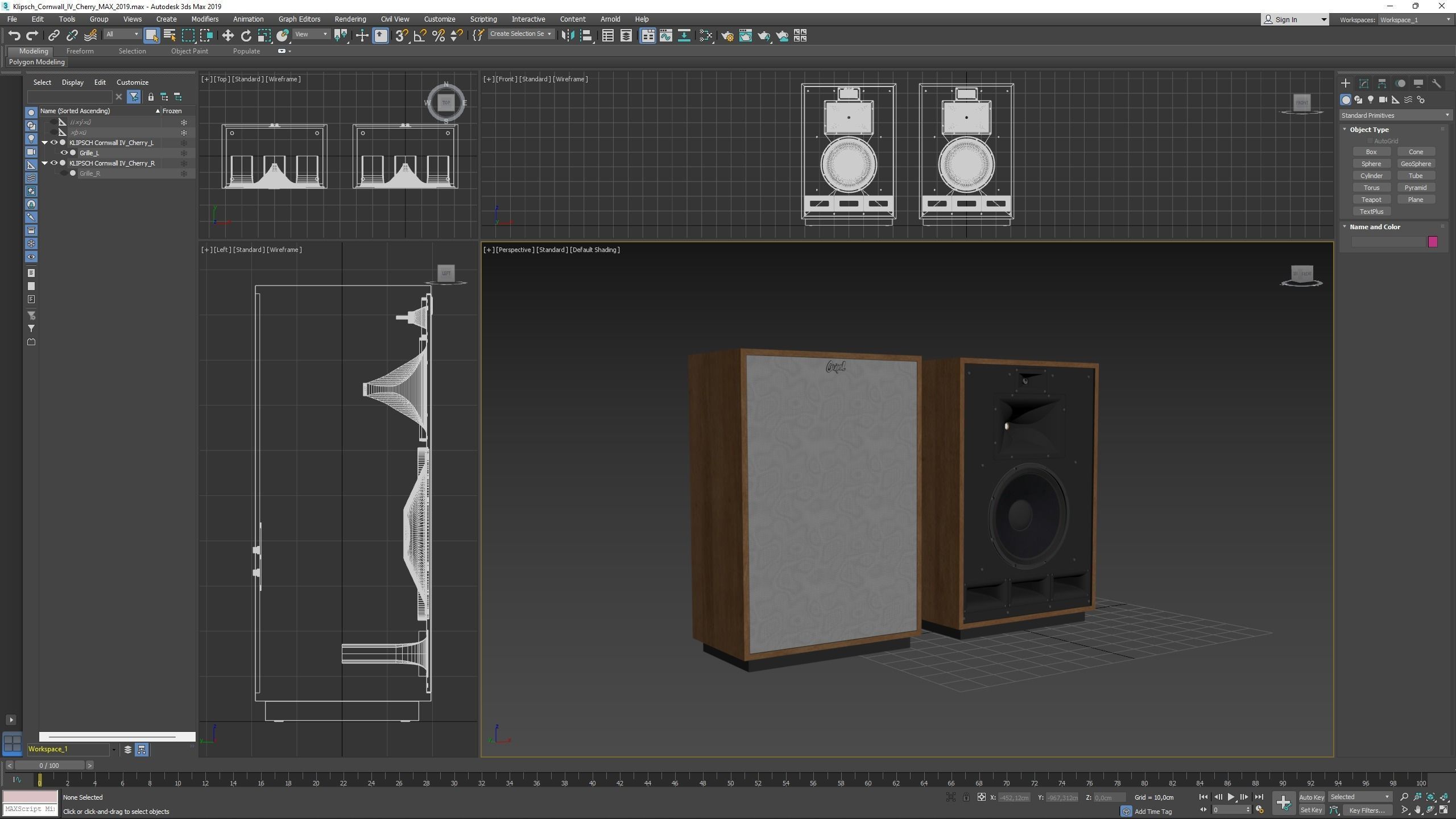 KLIPSCH Cornwall IV Floorstanding Speakers - Cherry 3D model_14