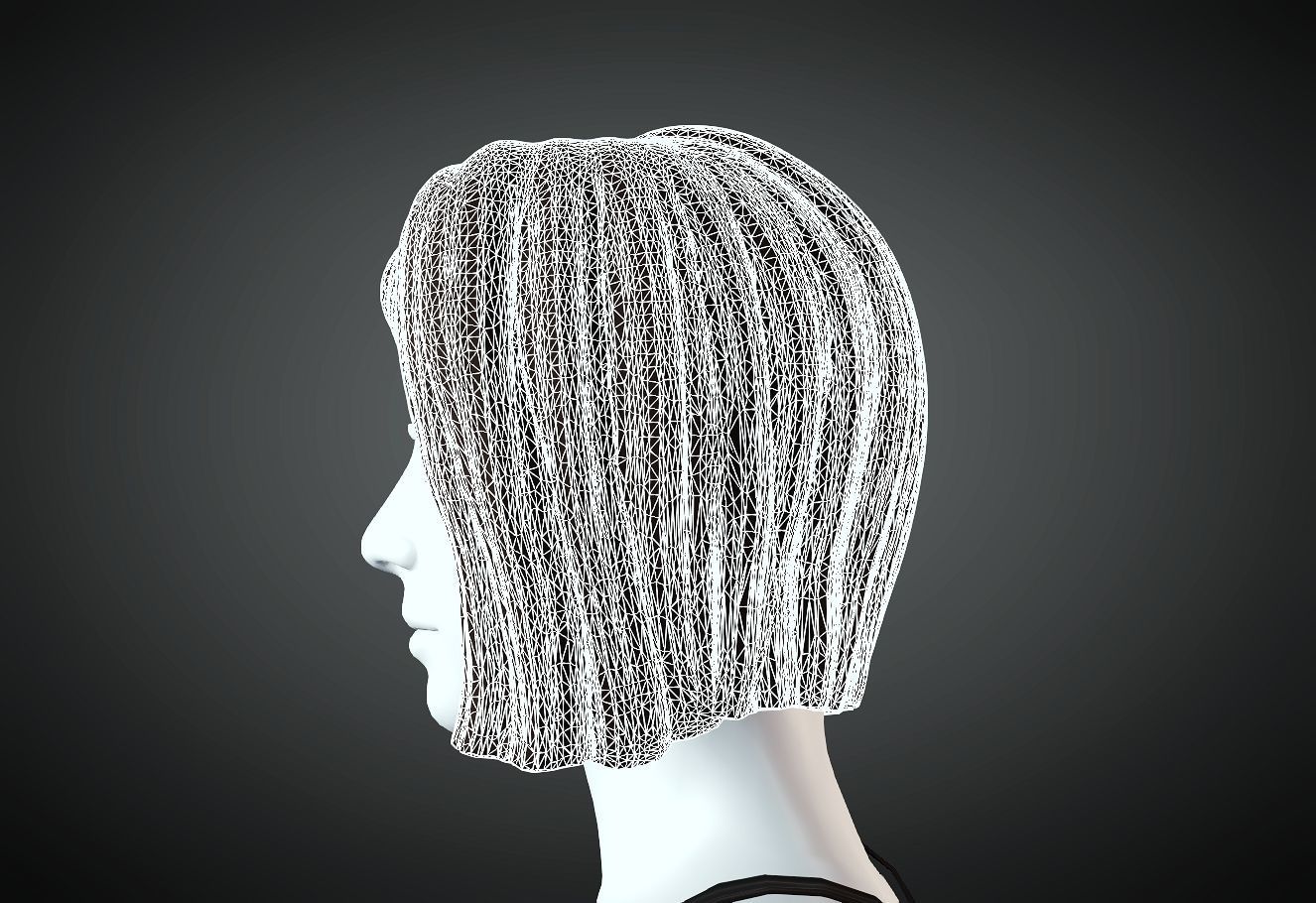3D Hair style for Female 51 3D model 3D print model_4
