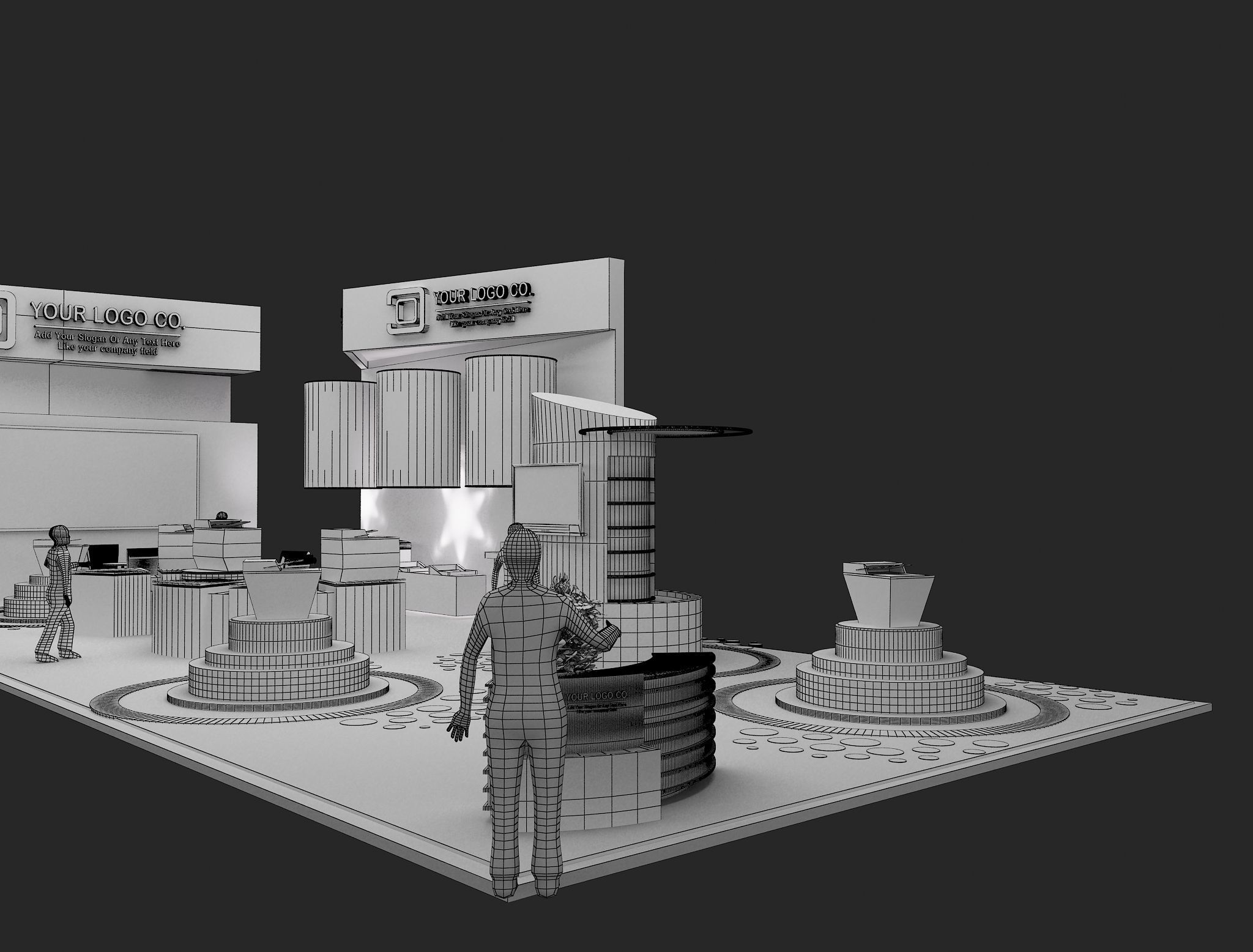 Booth Exhibition Stand a465f 3D model_7