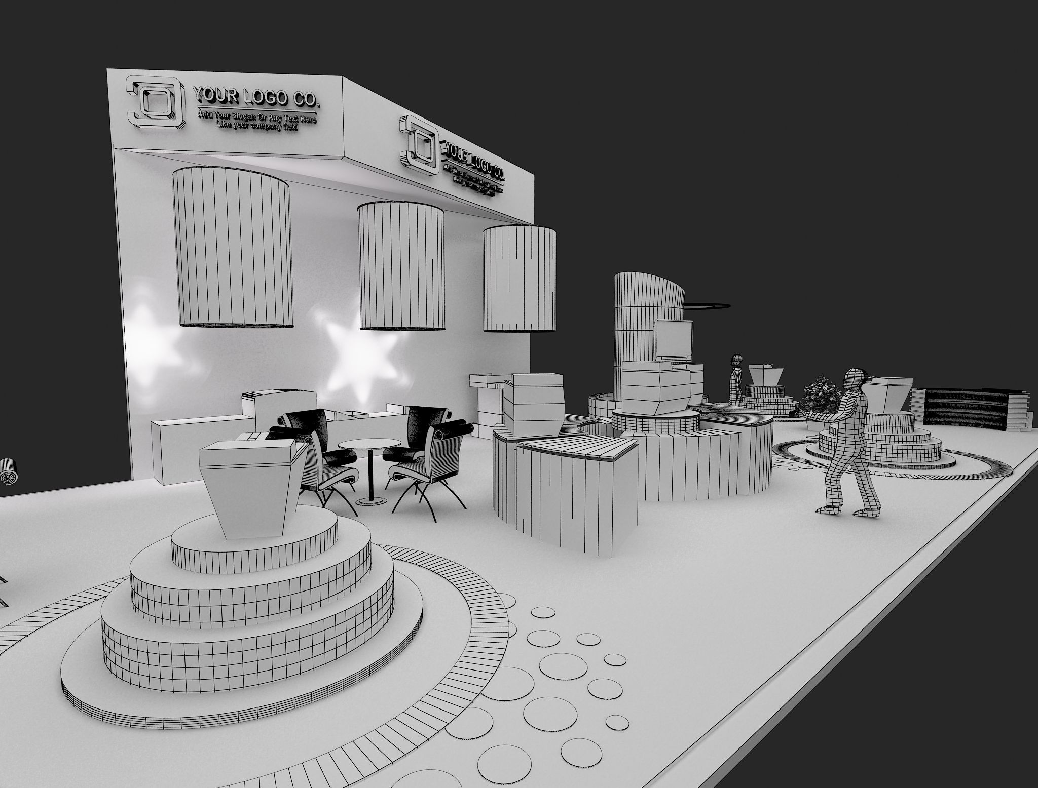 Booth Exhibition Stand a465f 3D model_11