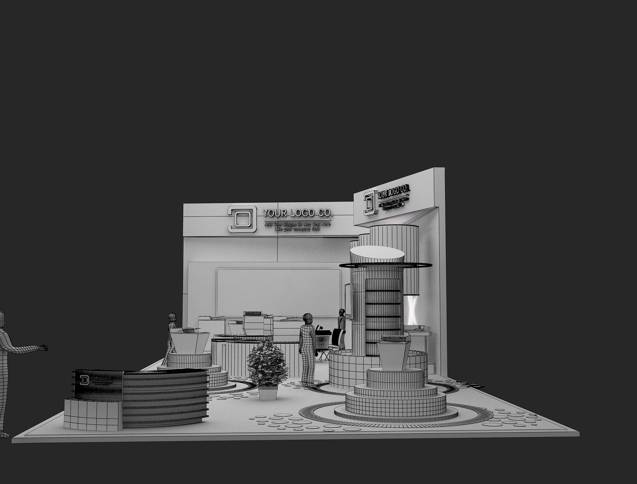 Booth Exhibition Stand a465f 3D model_15