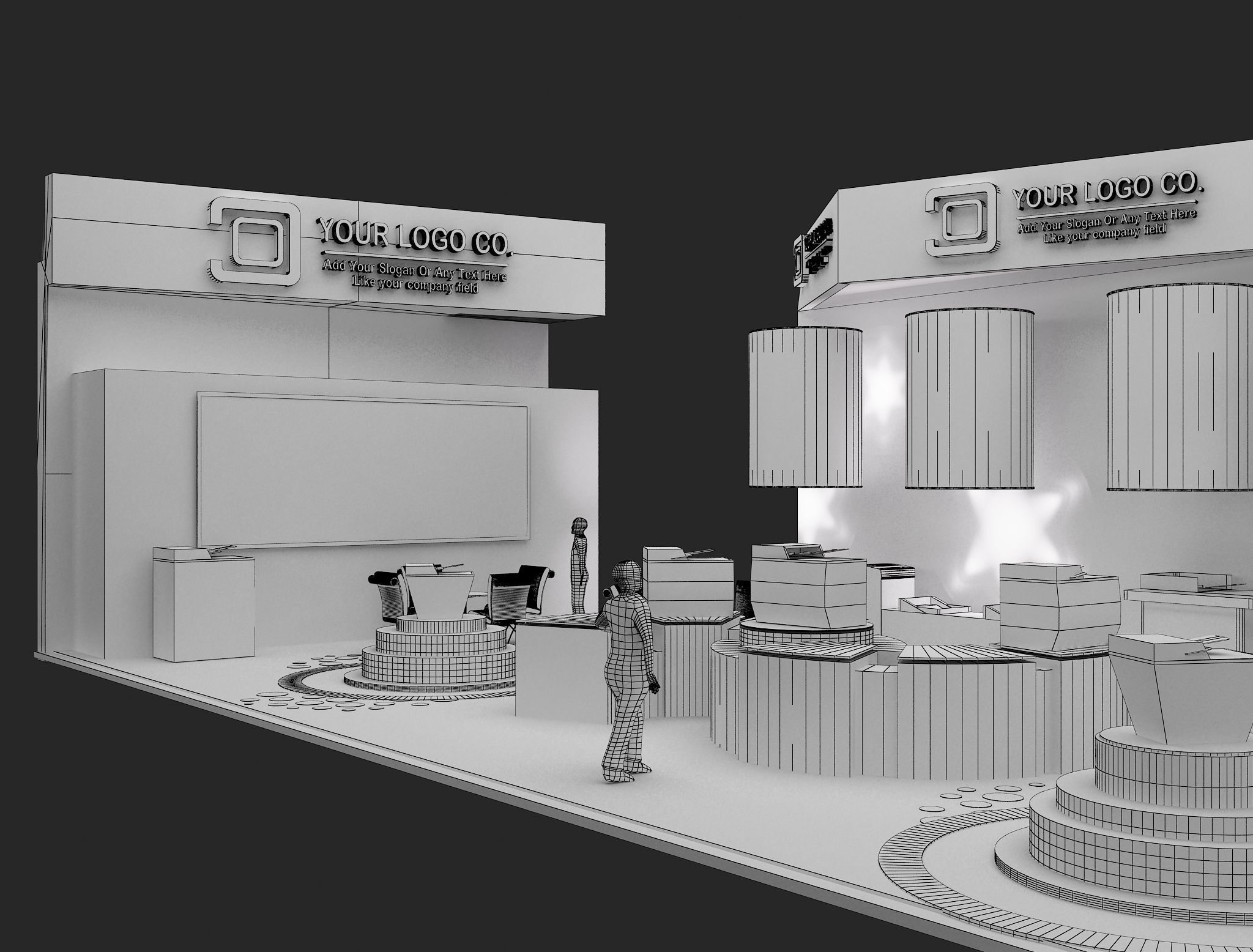 Booth Exhibition Stand a465f 3D model_23