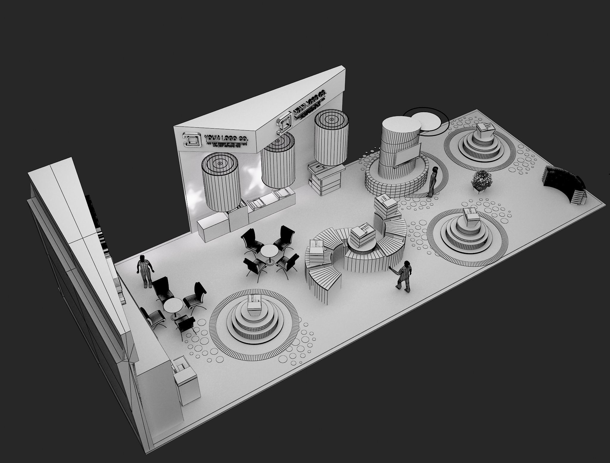 Booth Exhibition Stand a465f 3D model_21