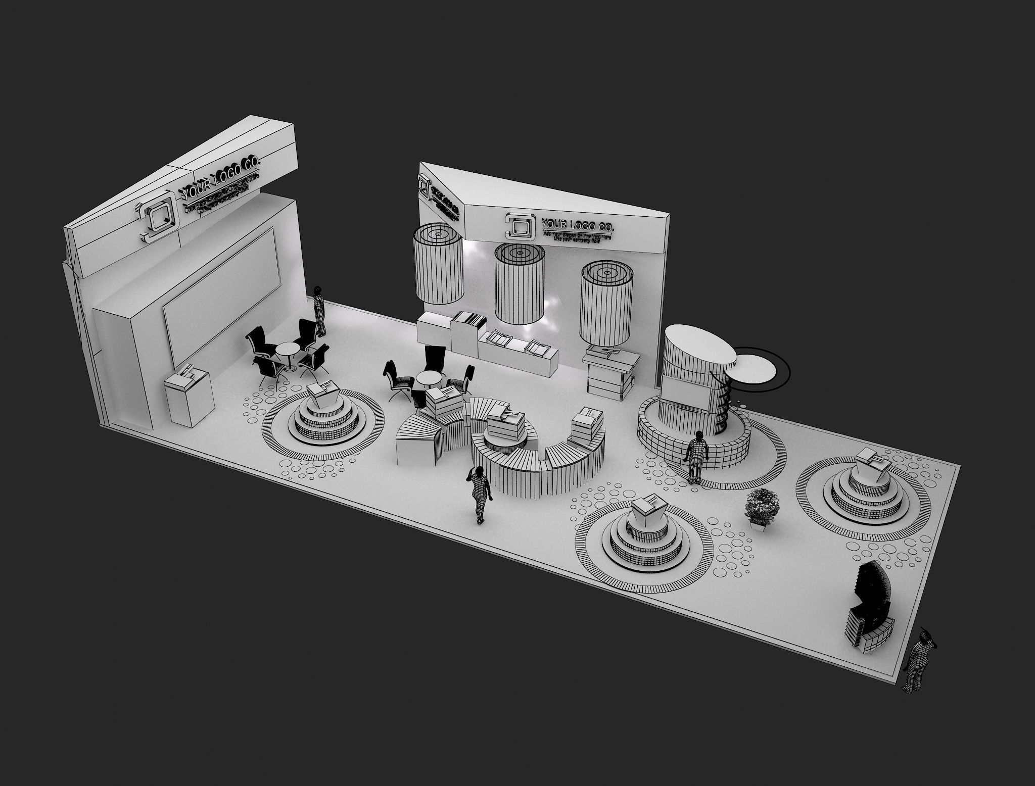 Booth Exhibition Stand a465f 3D model_1