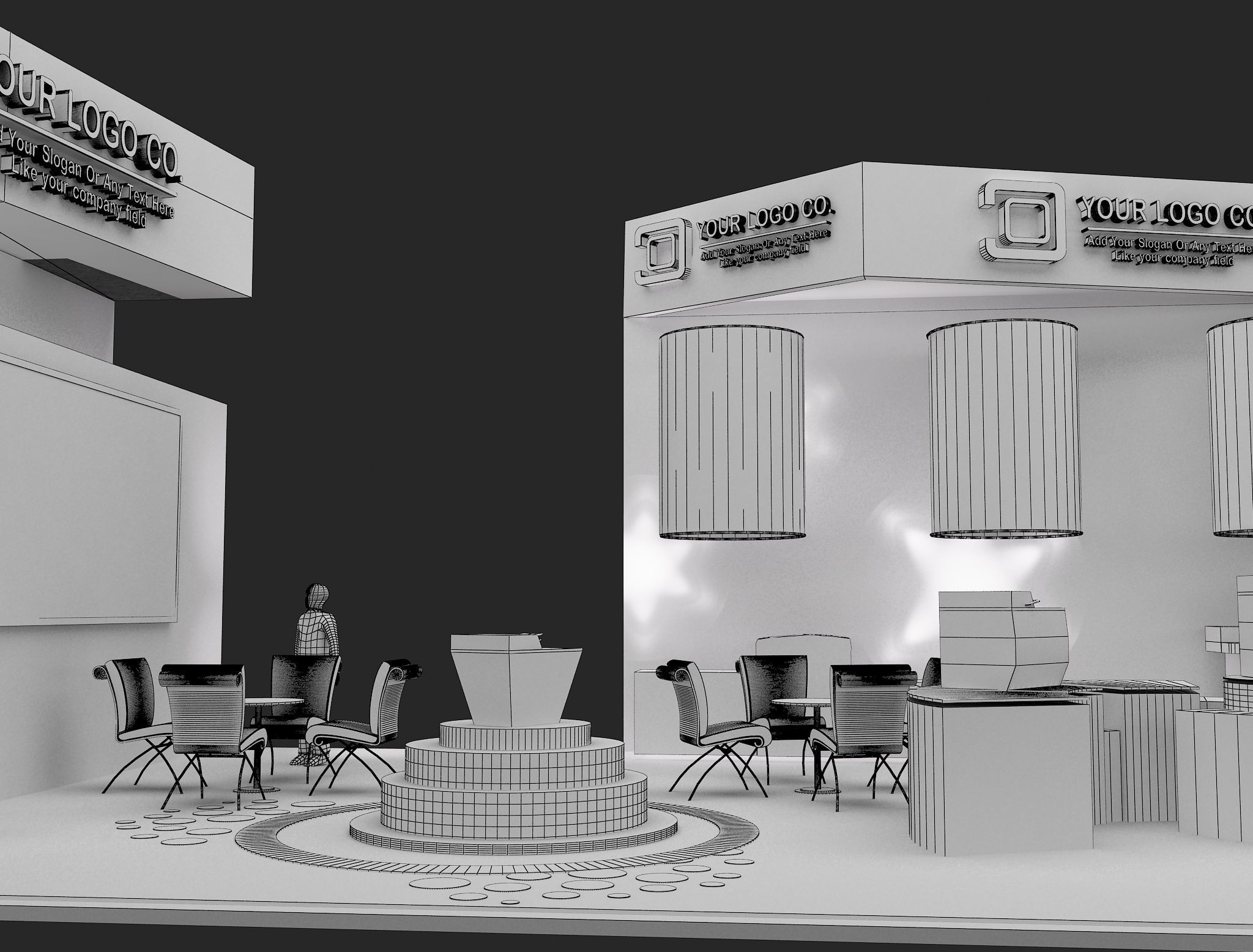 Booth Exhibition Stand a465f 3D model_29