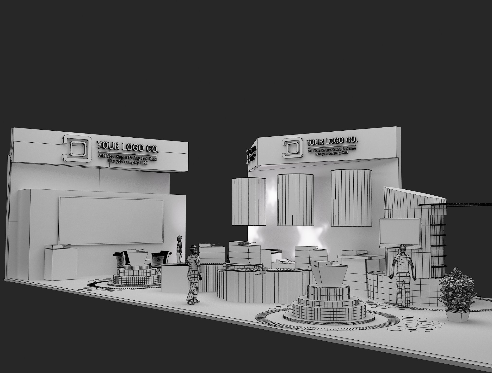 Booth Exhibition Stand a465f 3D model_17