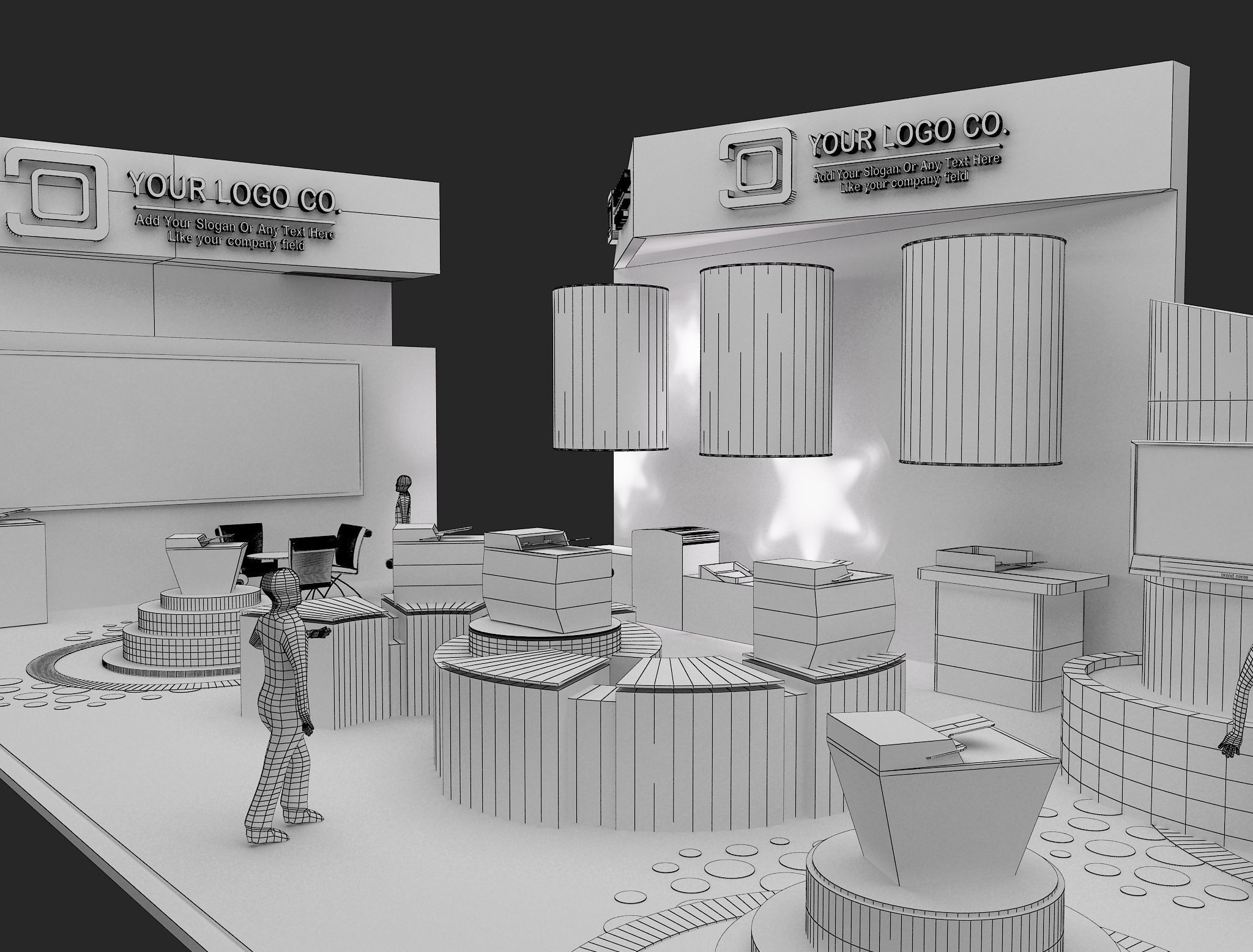 Booth Exhibition Stand a465f 3D model_27