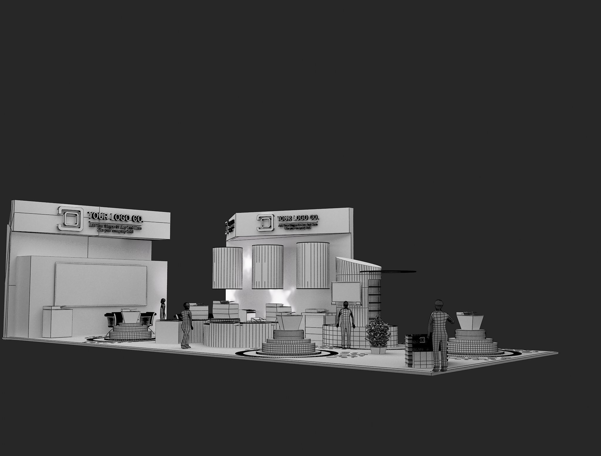 Booth Exhibition Stand a465f 3D model_5