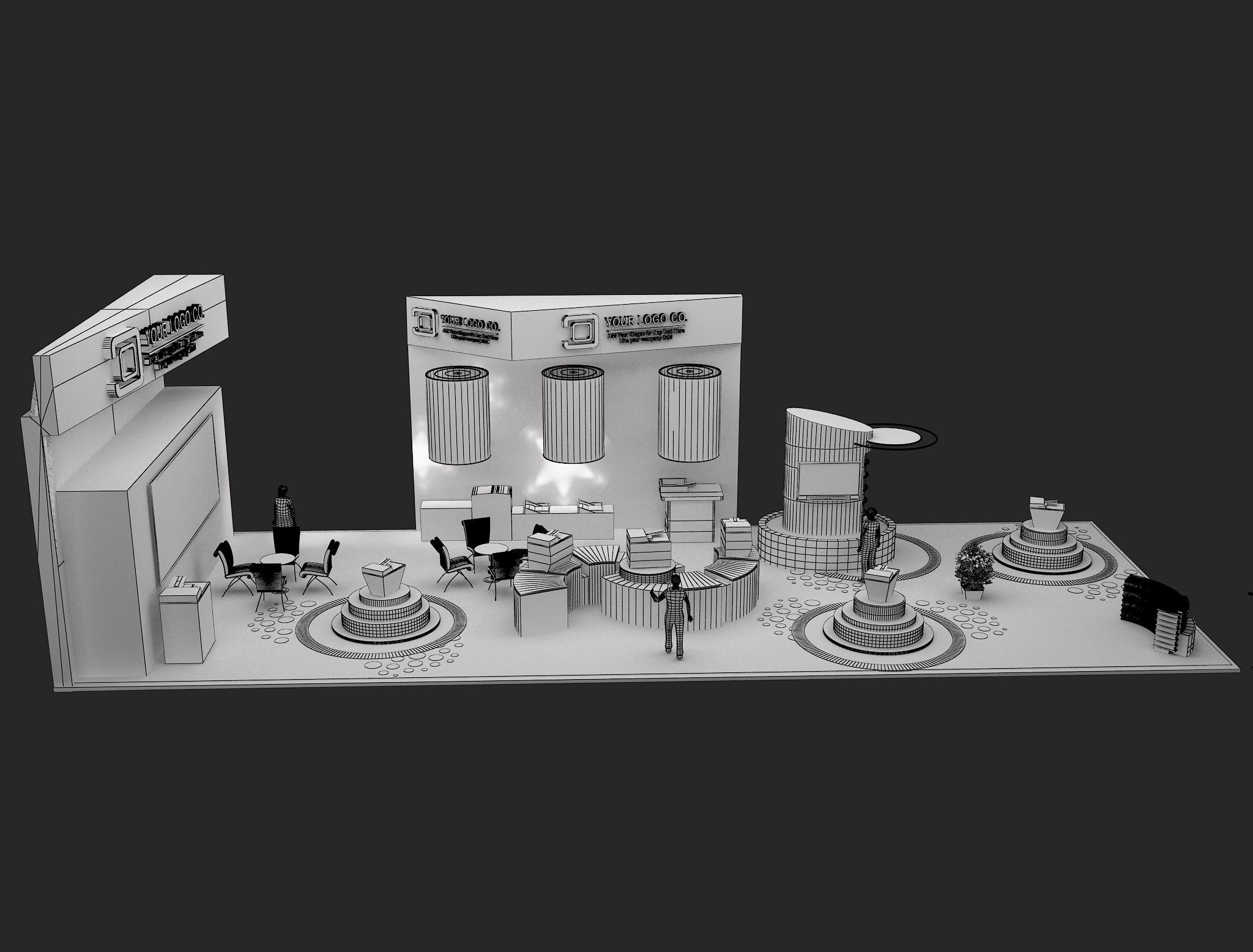 Booth Exhibition Stand a465f 3D model_3