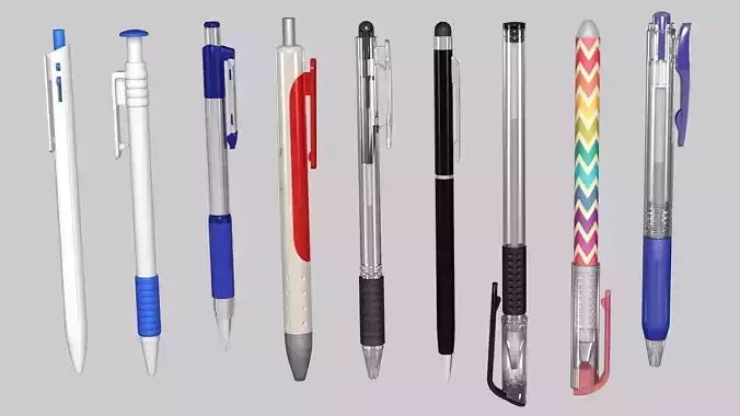 Pen collection 3D model