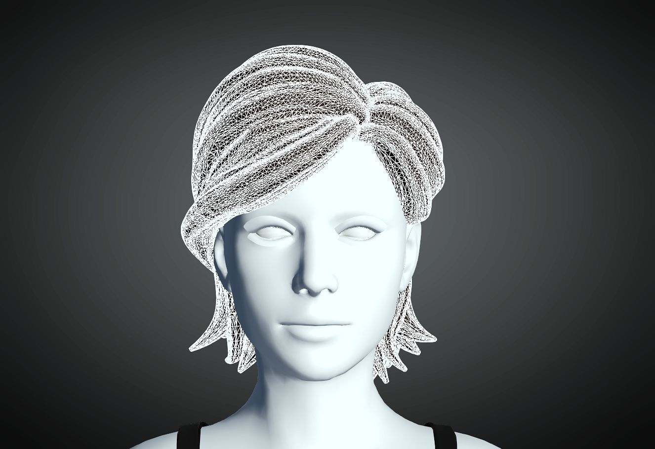 3D Hair style for Female 53 3D model 3D print model_4