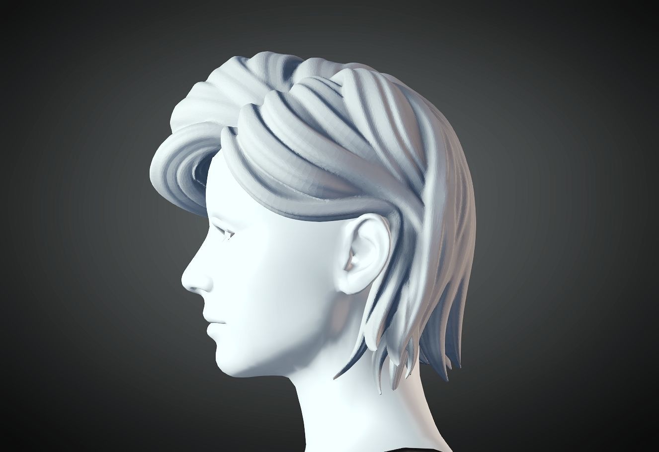 3D Hair style for Female 53 3D model 3D print model_1