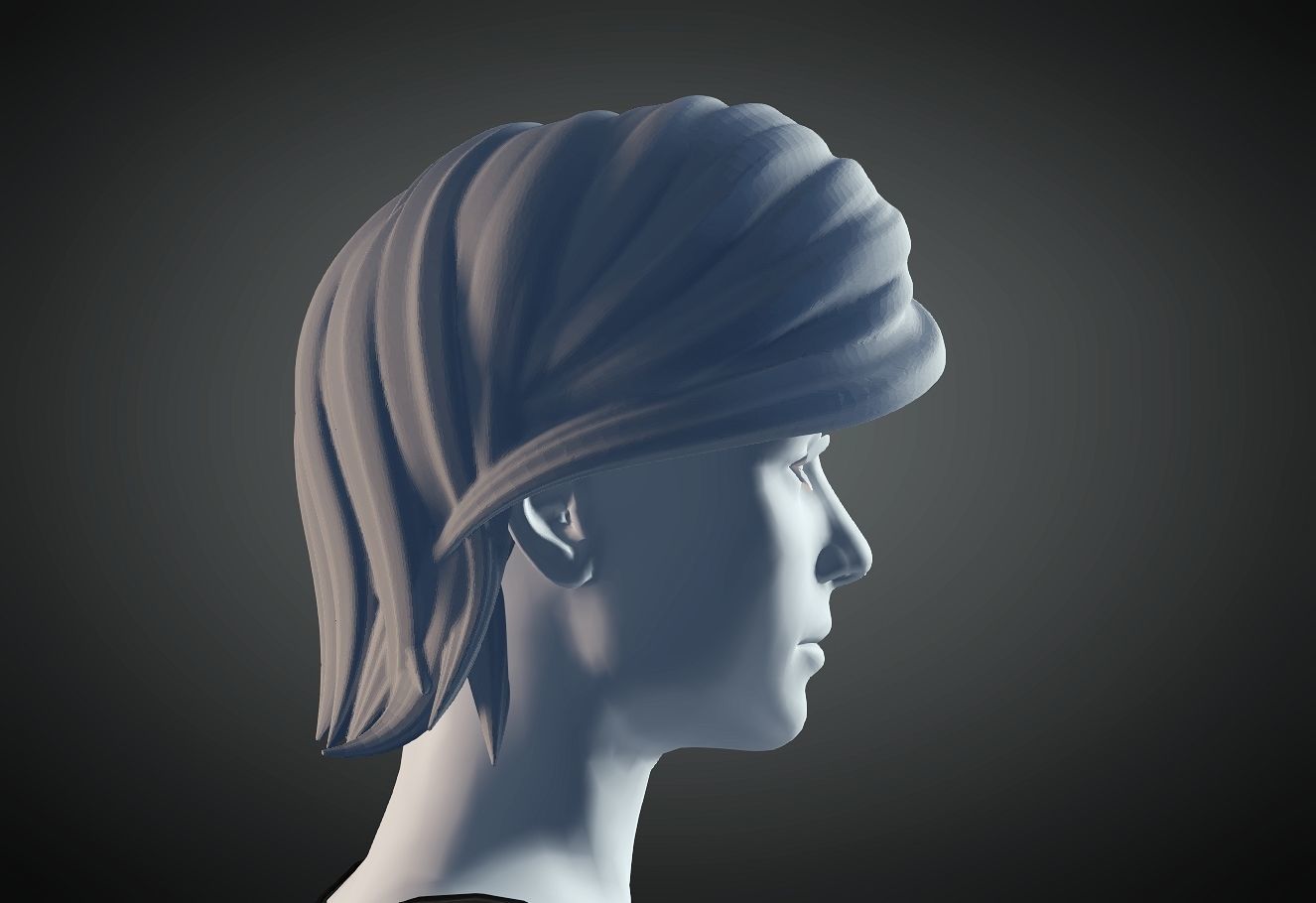 3D Hair style for Female 53 3D model 3D print model_2