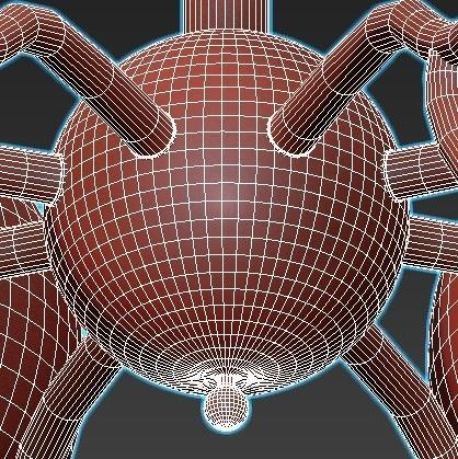 medison chandelier with glass globes and metal 3D model_5