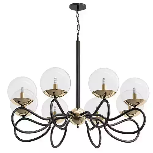 medison chandelier with glass globes and metal