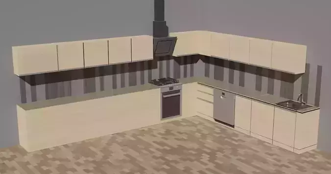 Kitchen with wooden cabinets