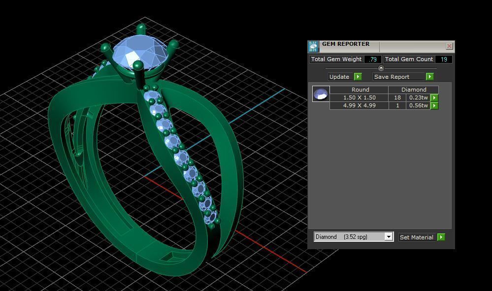 Solitaire ring 3D print model_6