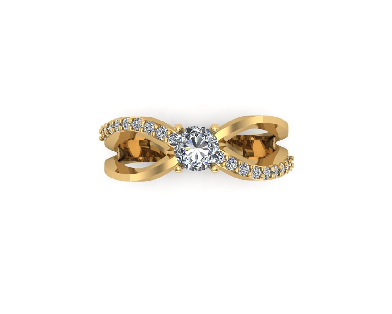 Solitaire ring 3D print model_10