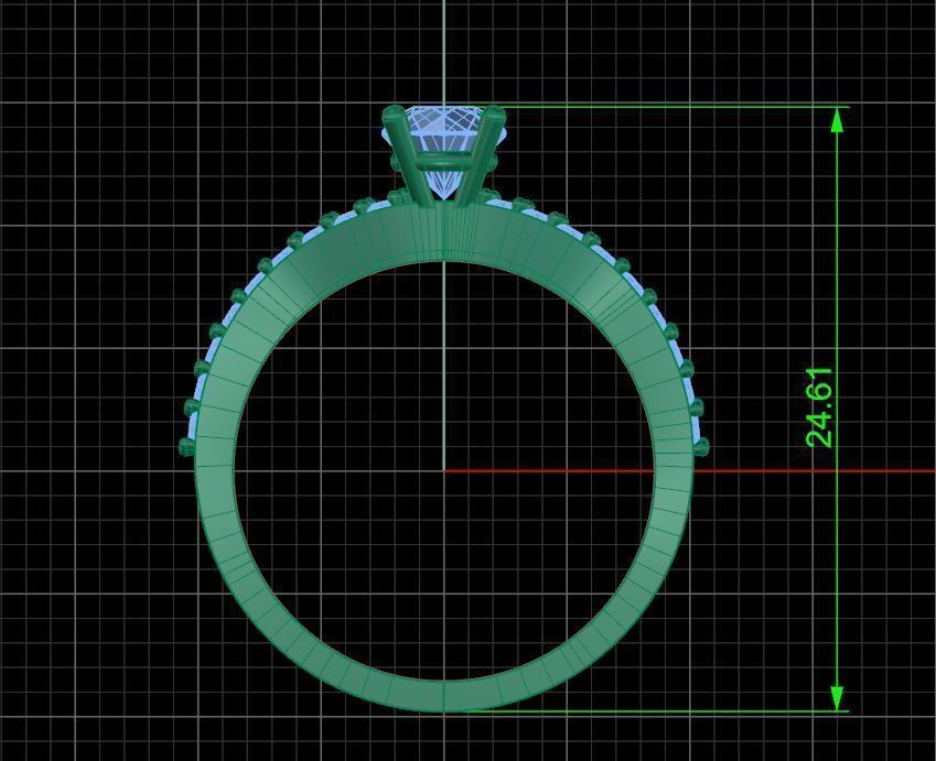 Solitaire ring 3D print model_3