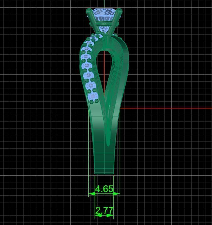 Solitaire ring 3D print model_5