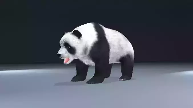 This is a low -polygonal panda Low-poly 3D model