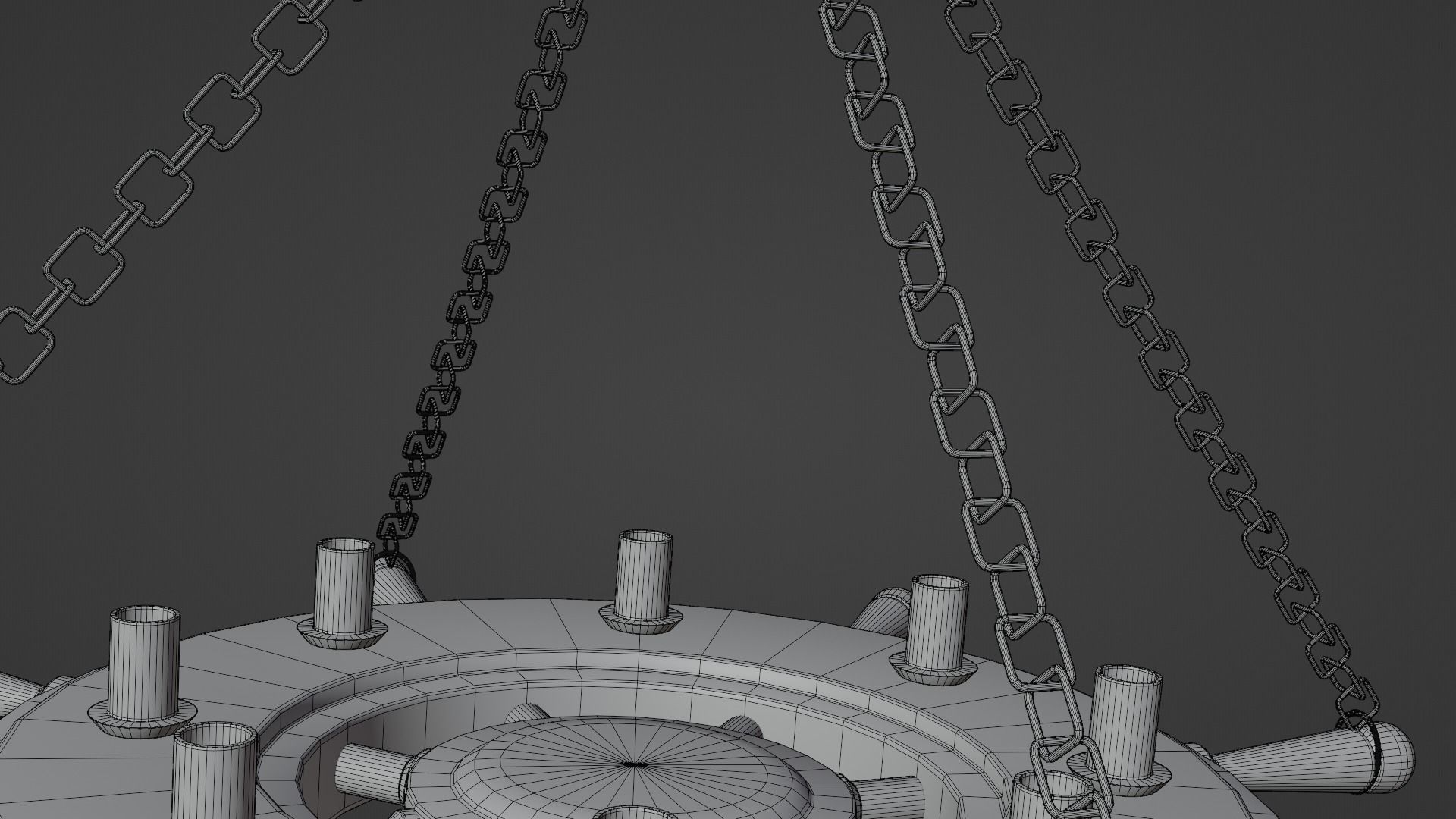Ships Wheel Chandelier Low-poly 3D model_9
