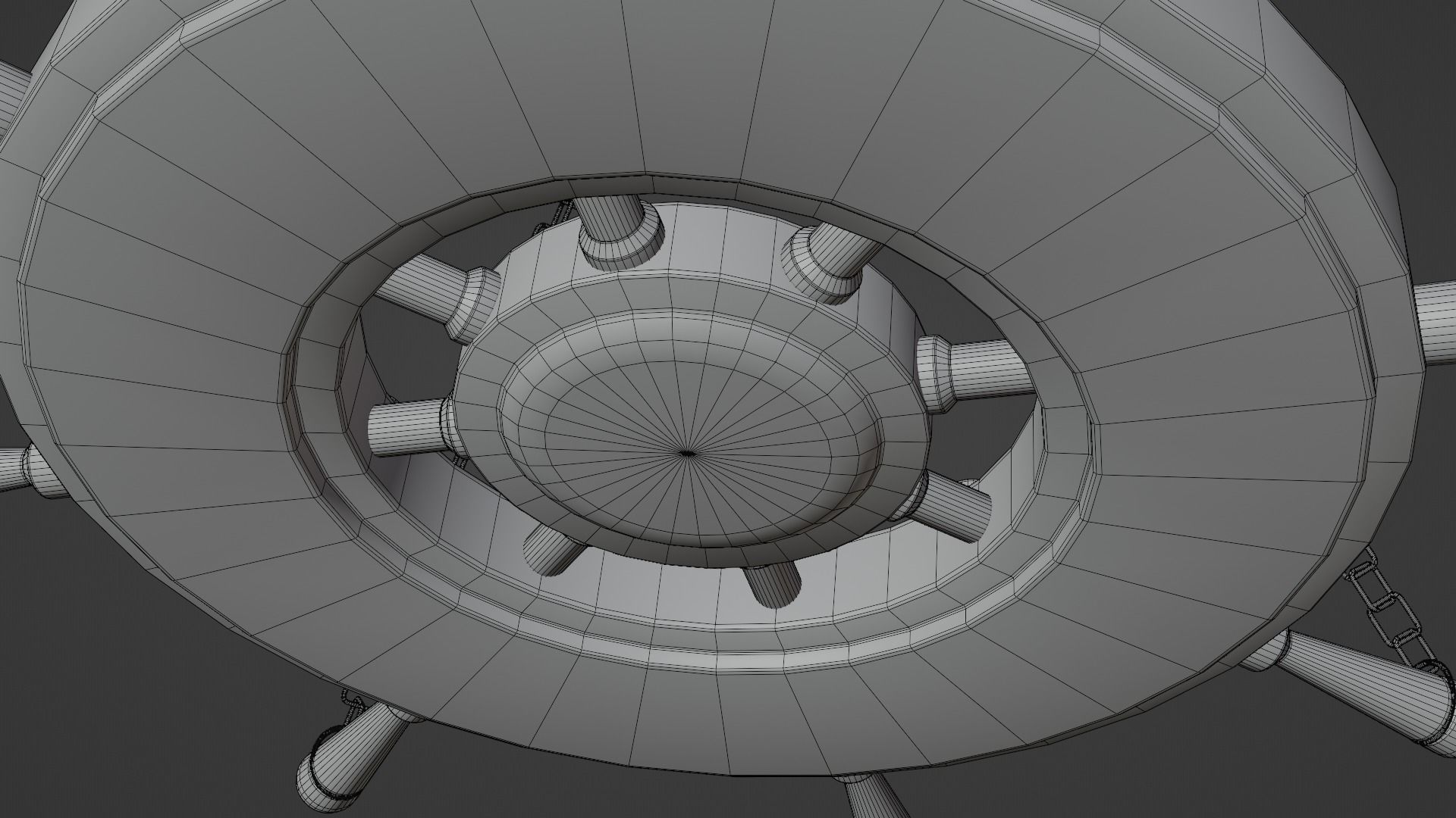 Ships Wheel Chandelier Low-poly 3D model_24