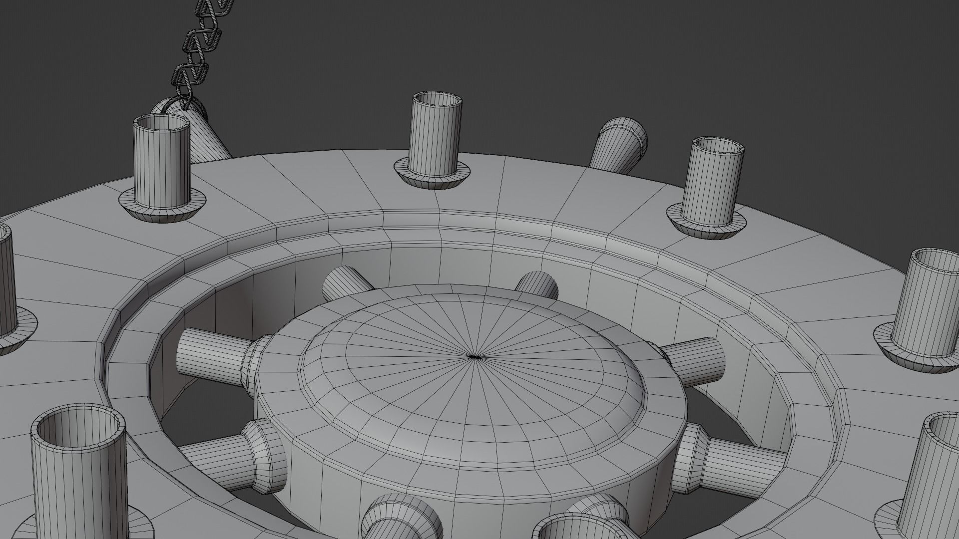 Ships Wheel Chandelier Low-poly 3D model_18