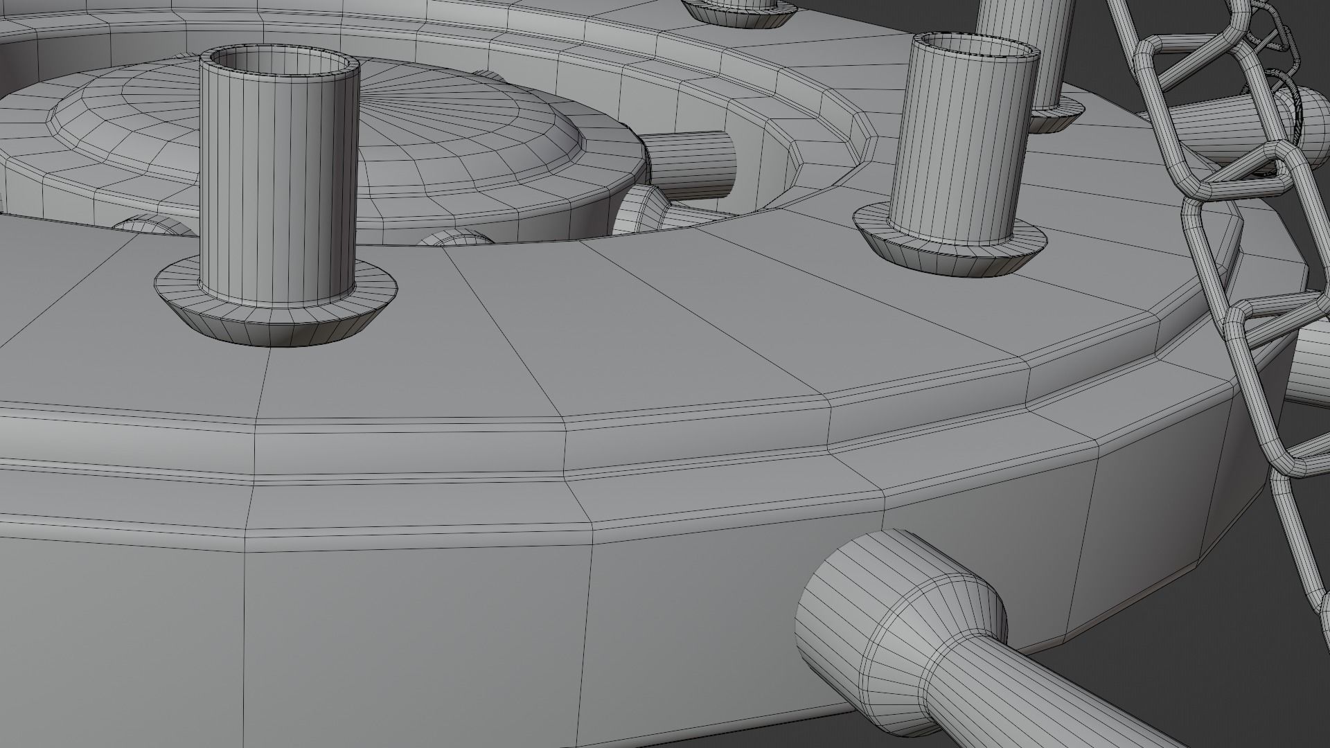 Ships Wheel Chandelier Low-poly 3D model_21