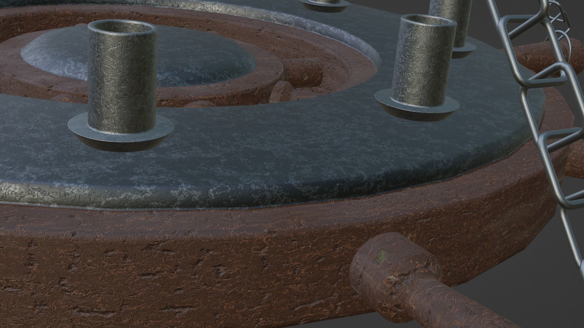 Ships Wheel Chandelier Low-poly 3D model_19