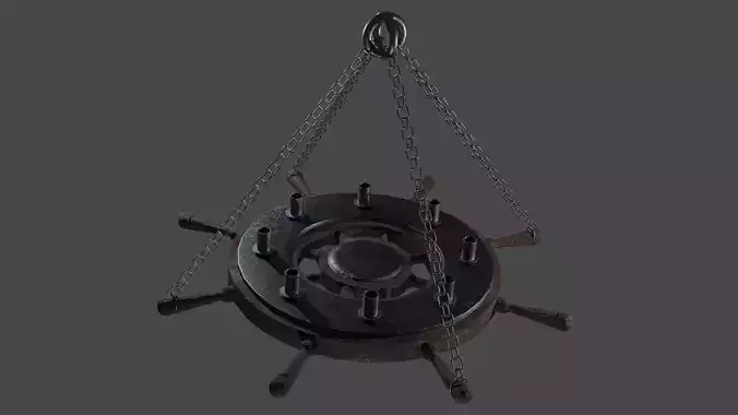 Ships Wheel Chandelier Low-poly 3D model