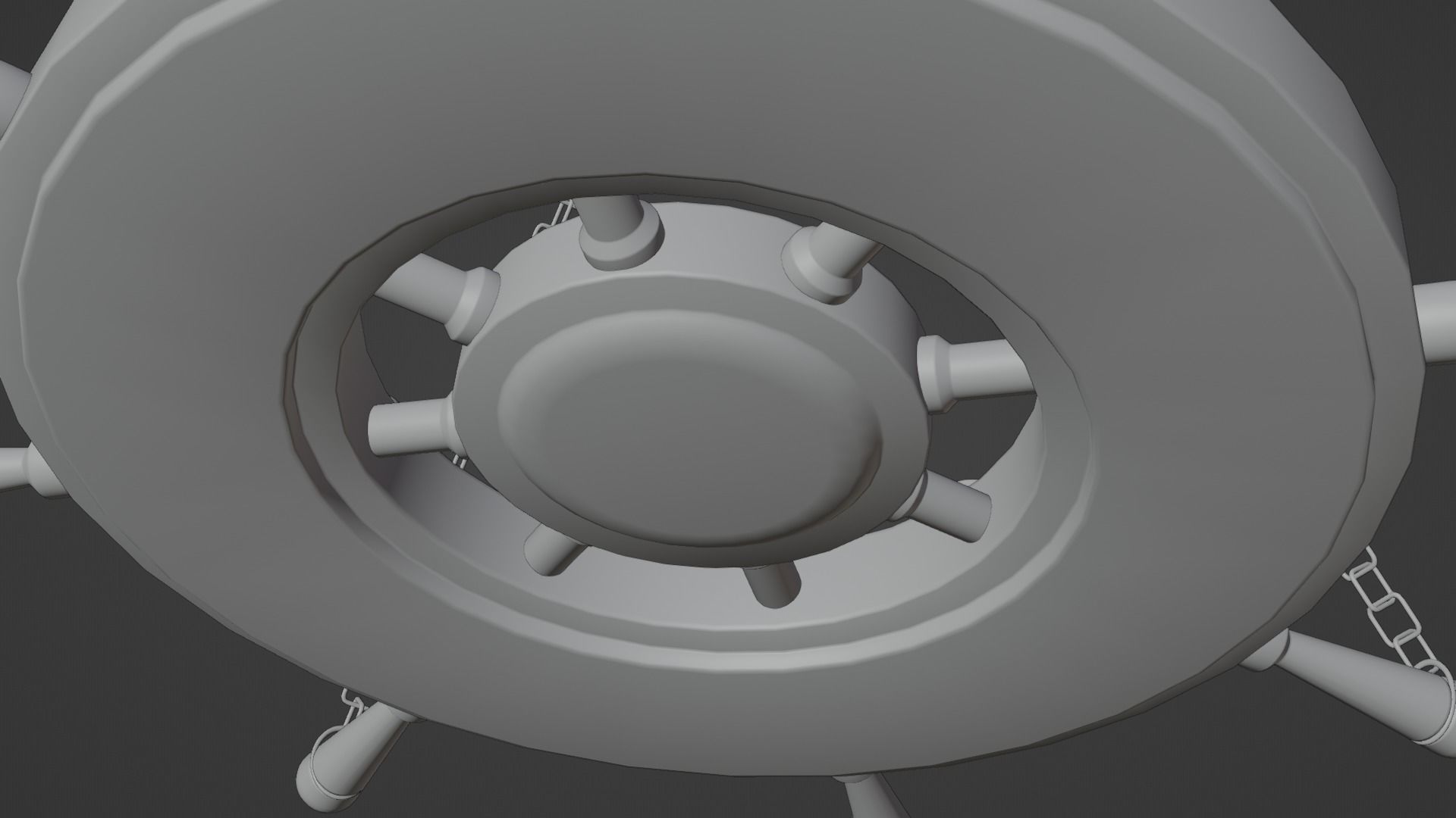 Ships Wheel Chandelier Low-poly 3D model_23