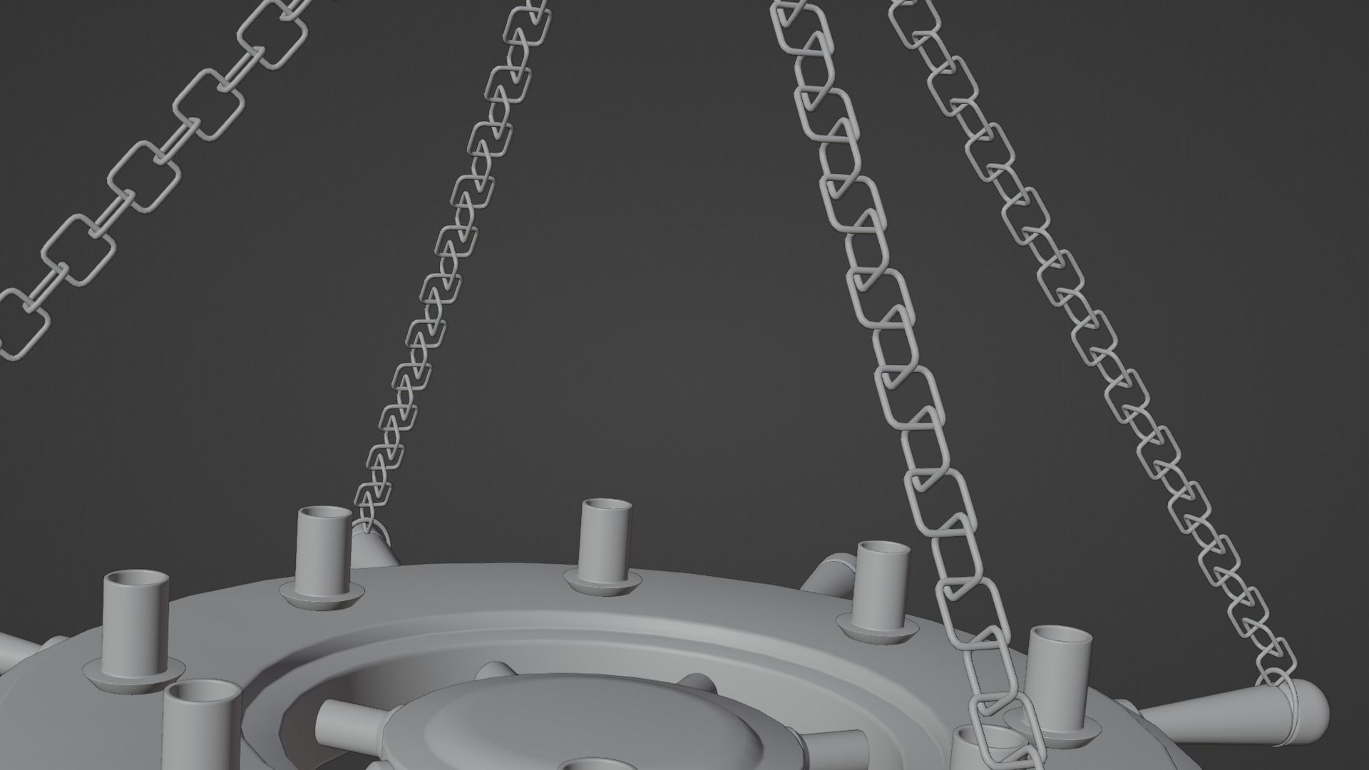 Ships Wheel Chandelier Low-poly 3D model_8