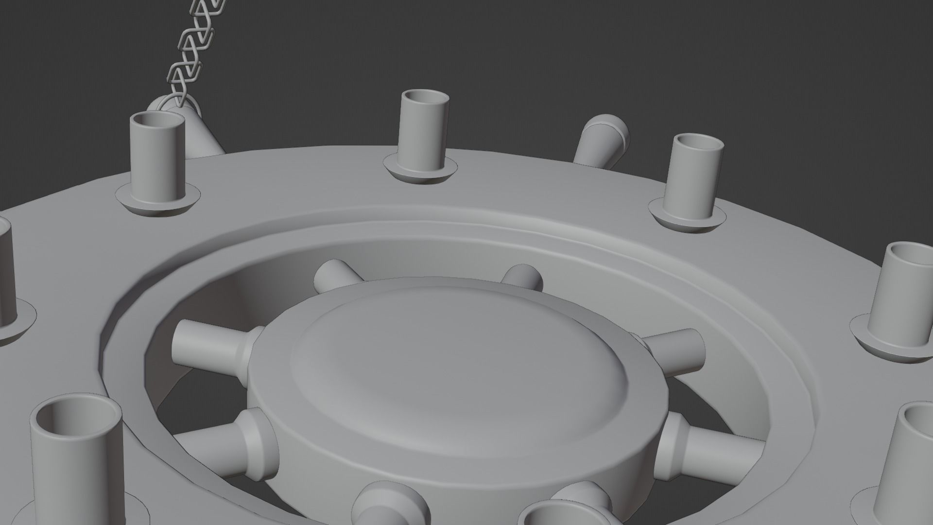 Ships Wheel Chandelier Low-poly 3D model_17