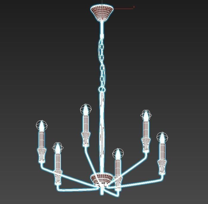 lightstar chandelier with six lights and finish 3D model_2