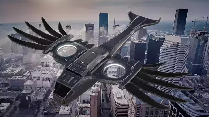 Helicopter scifi 3D model