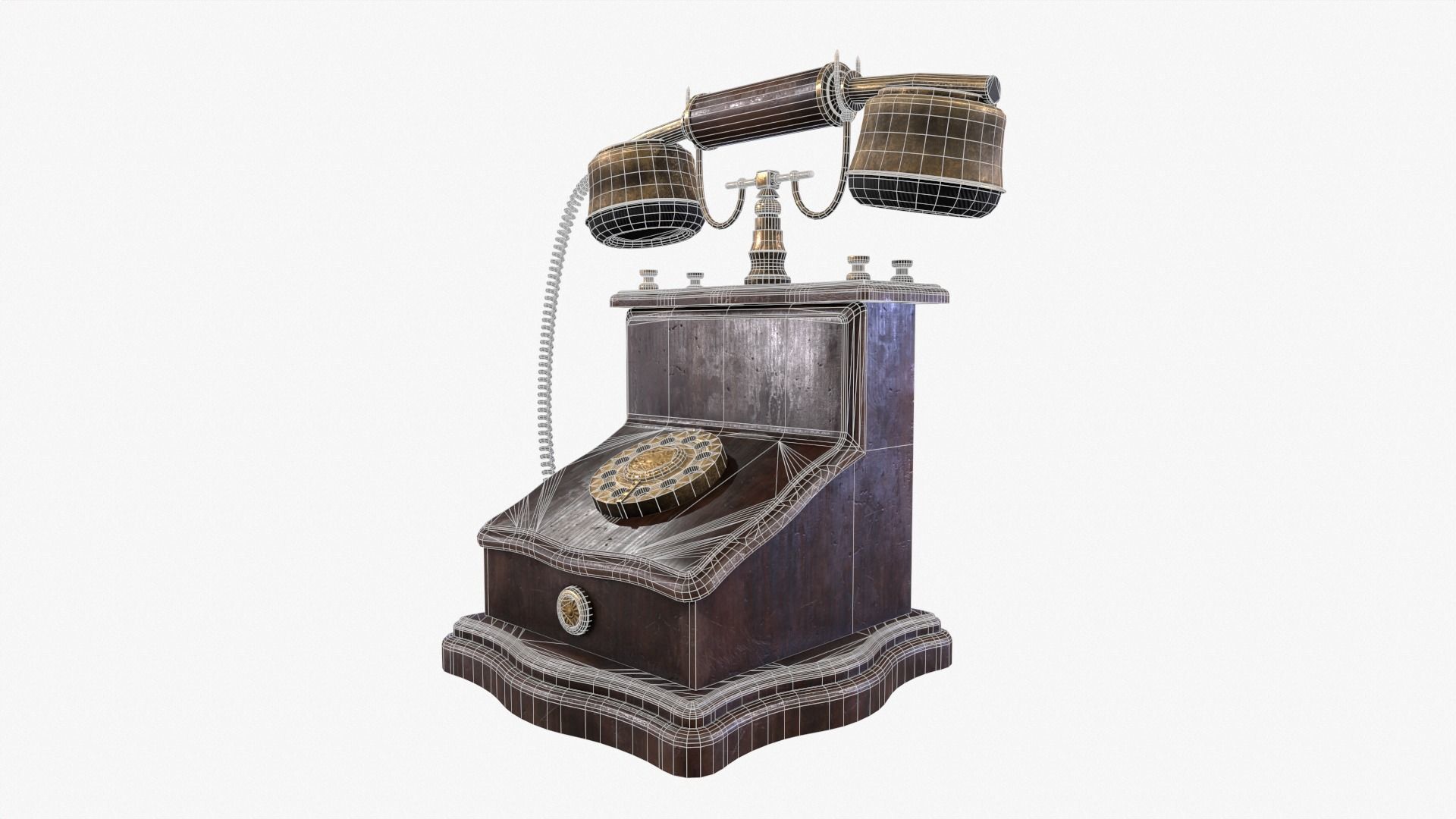 Antique Phone 3D model_7