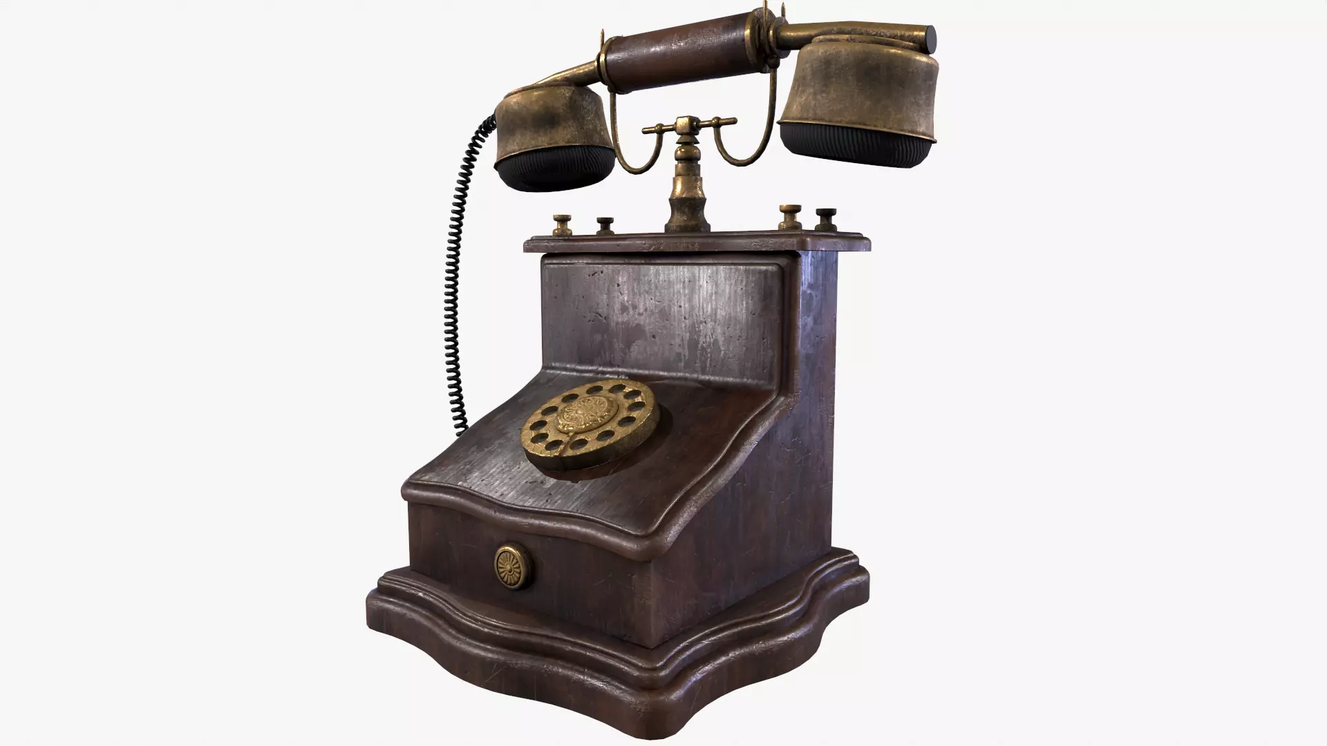Antique Phone 3D model_0