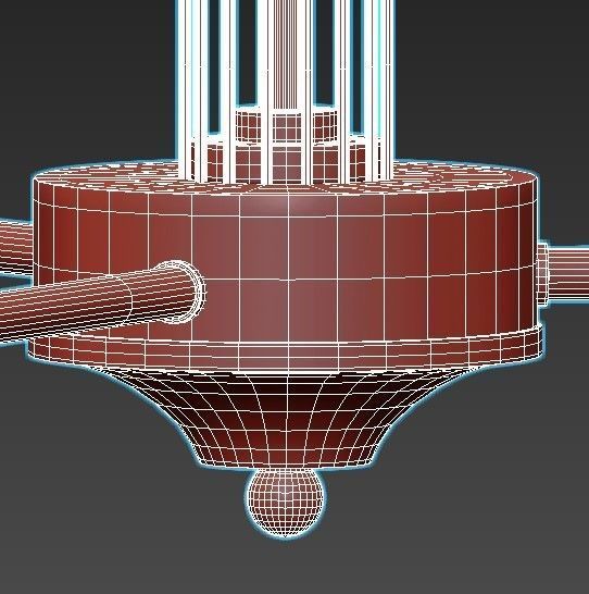 lumien three light chandelier gold 3D model_5