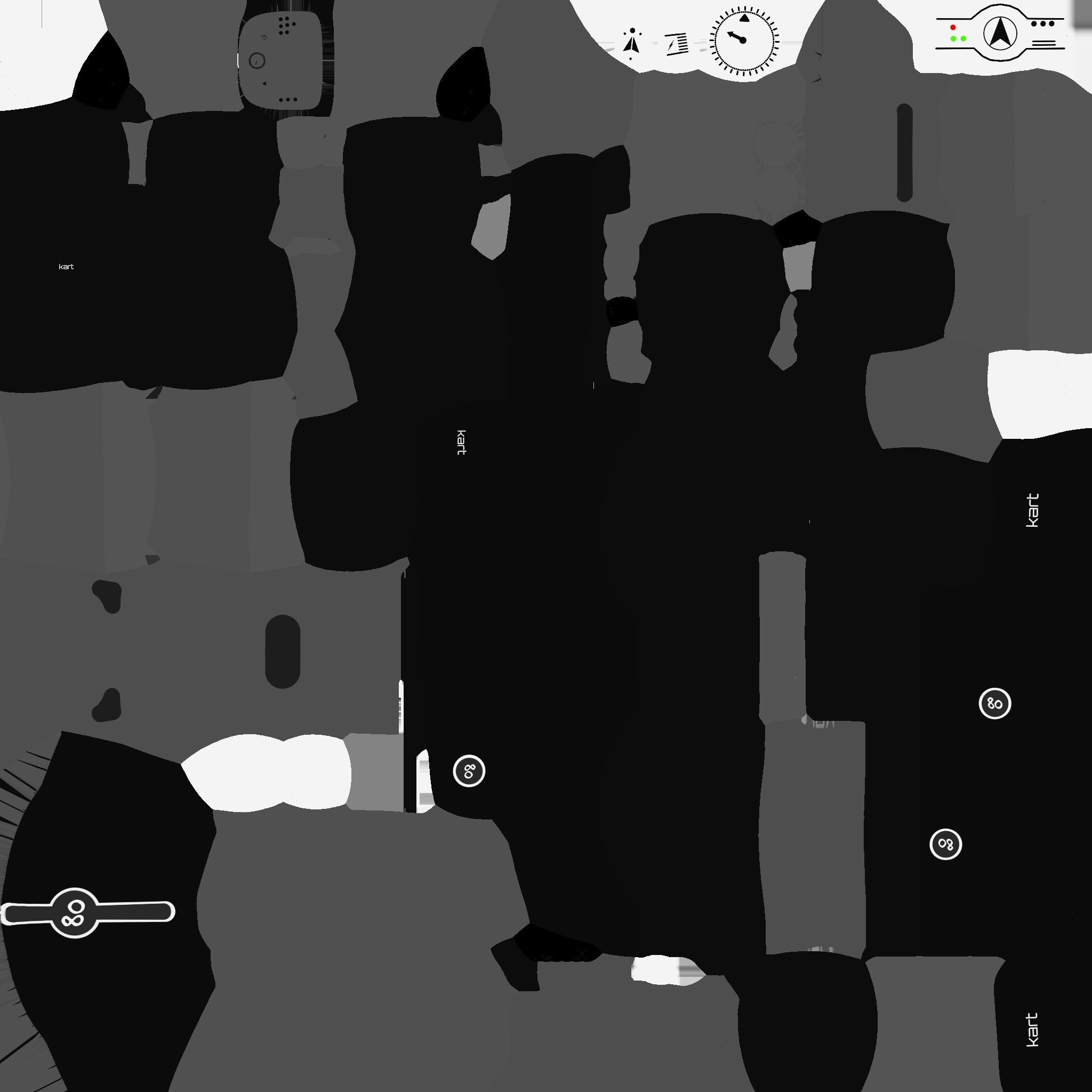 Cartoon Kart C08 Black - Vehicle Racing Design Low-poly 3D model_21