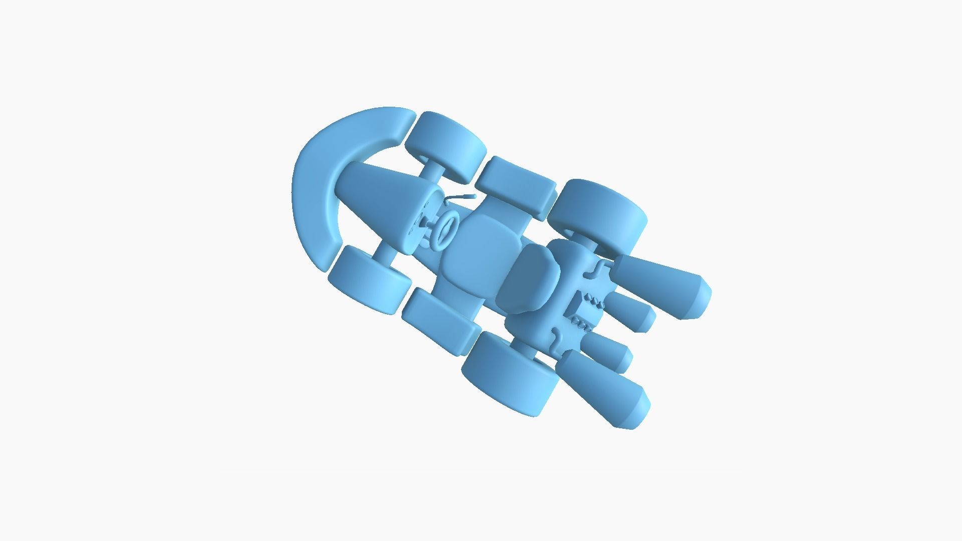 Cartoon Kart C08 Black - Vehicle Racing Design Low-poly 3D model_10