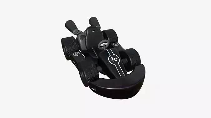 Cartoon Kart C08 Black - Vehicle Racing Design Low-poly 3D model