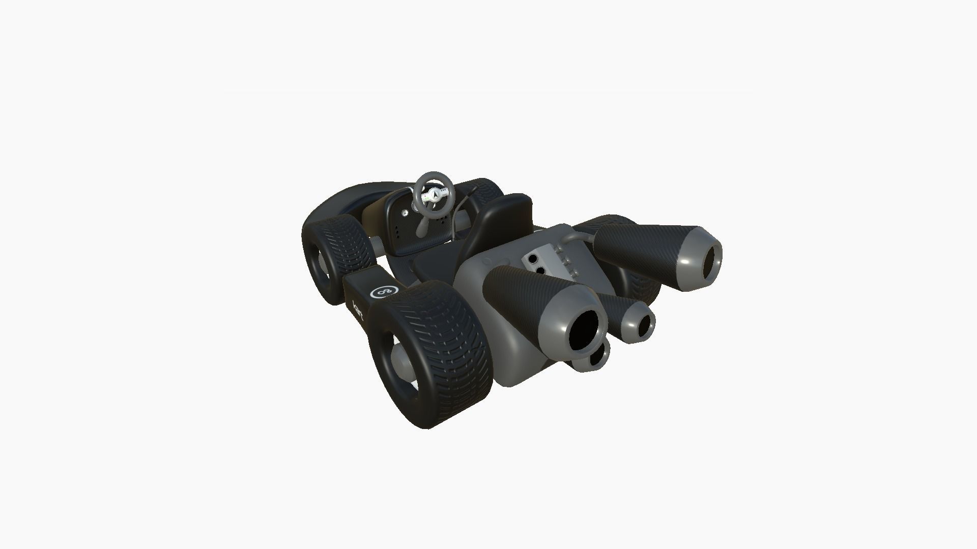 Cartoon Kart C08 Black - Vehicle Racing Design Low-poly 3D model_1