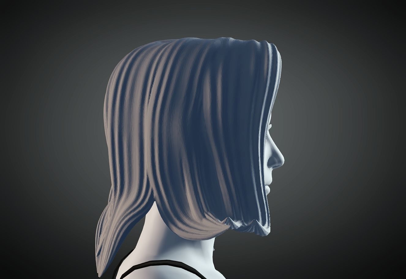 3D Hair style for Female 59 3D model 3D print model_2