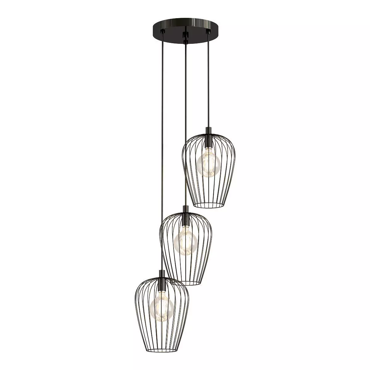 newtown three light cage pendant 3D model_0