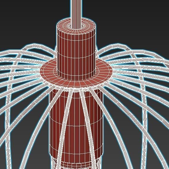 newtown three light cage pendant 3D model_4