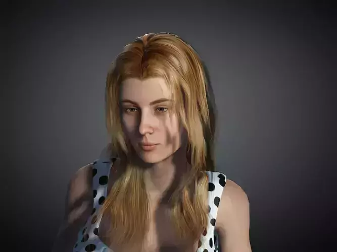 Advanced Realistic Female Character girl- rigged Low-poly 3D model