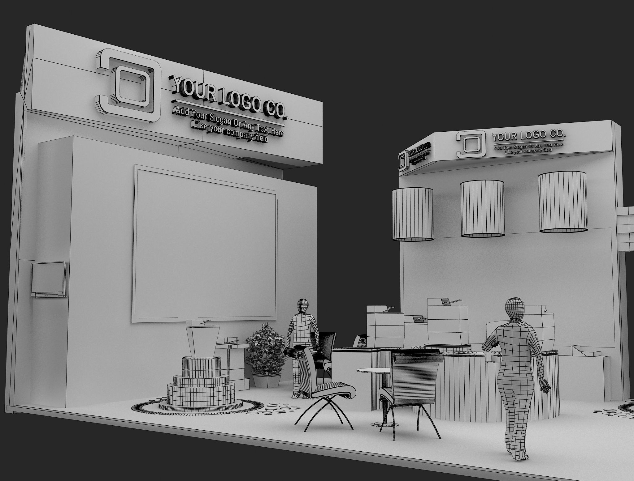 Booth Exhibition Stand a466c 3D model_13